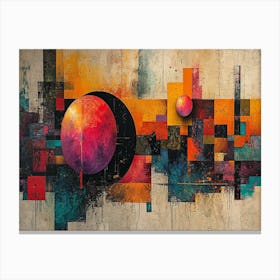 Colorful Chronicles: Abstract Narratives of History and Resilience. Abstract Painting 11 Canvas Print