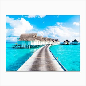 Maldives. Wooden bridge. Tropical. #3 Canvas Print