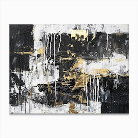 Abstract Black And Gold Painting 7 Canvas Print