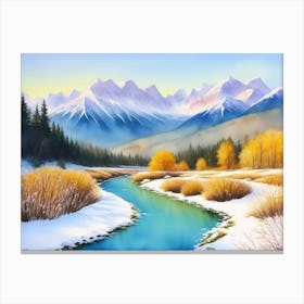 Winter Adventure in the Mountains Canvas Print