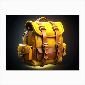 Yellow Leather Backpack 1 Canvas Print