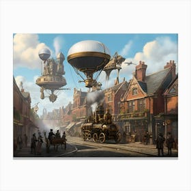 Steampunk City Paintings Art Print Canvas Print