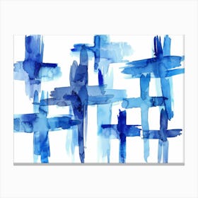 Blue Crosses Canvas Print