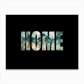Home Poster Vintage Forest Photo Collage 4 Canvas Print