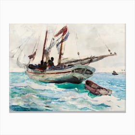 Schooner–Nassau (ca. 1888–1889), Winslow Homer Canvas Print