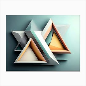 3D Geometric Triangles Canvas Print