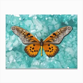 Mechanical Butterfly The African Giant Swallowtail Papilio Antimachus On A Blue Background Canvas Print
