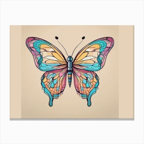 Colourful Glass Butterfly Canvas Print