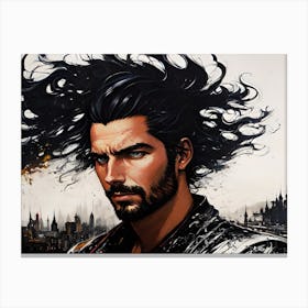 Man With Long Hair Canvas Print