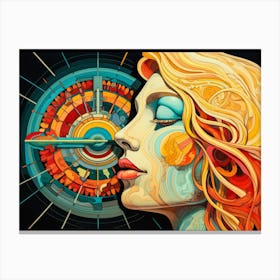 Abstract Illustration Of A Woman And The Cosmos 66 Canvas Print