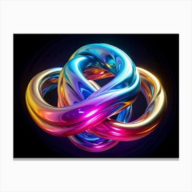 Abstract Intertwined Metallic Rings Canvas Print