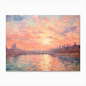 Sunset Over The Thames Canvas Print