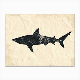 Grey Shark Silhouette 1 Canvas Print