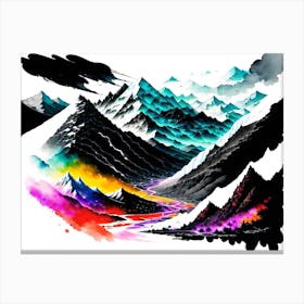 Mountain Landscape Painting Canvas Print