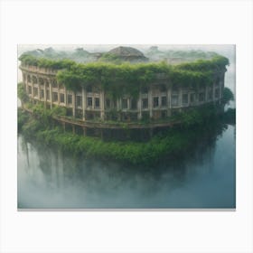 Abandoned Building In The Fog Canvas Print