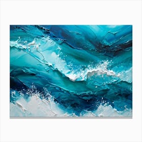 Abstract Turquoise Waves Cresting With A Tangible Sense Of Fresh Nautical Texture Imply Movement D (2) Canvas Print