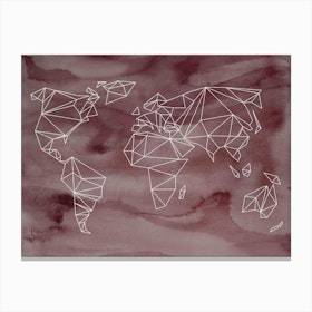 Geometrical World Rose Aquarelle Canvas Print