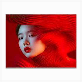 Girl In Red Canvas Print