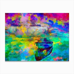 A Boat On The Sea Canvas Print