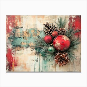 Intage Christmas Mixed Media 12 Canvas Print