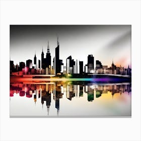 Rainbow City Skyline 2 Canvas Print