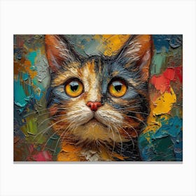 Whiskered Masterpieces: A Feline Tribute to Art History: Cat Painting 3 Canvas Print