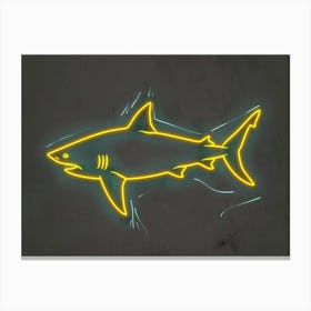Neon Lemon Shark 2 Canvas Print