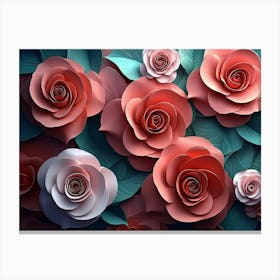 Paper Roses 15 Canvas Print