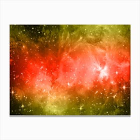 Red Green Galaxy Space Background Canvas Print