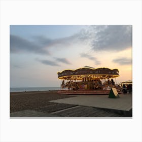 Carousel At Sunset Canvas Print