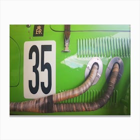 Green Race Car Canvas Print
