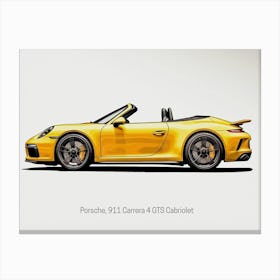 Porsche 911 Carrera 4 Gts Cabriolet Car Style Canvas Print