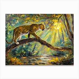 Leopard In The Forest Canvas Print