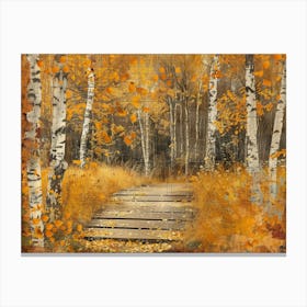 Birch Trees In Autumn 3 Canvas Print