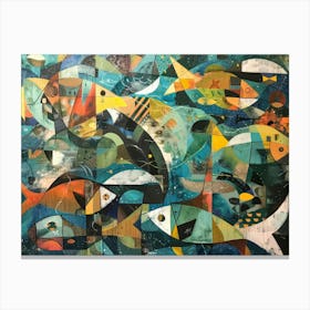Abstract Fishes Canvas Print