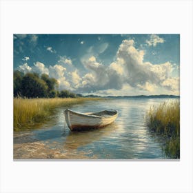 Boat On The Water Canvas Print