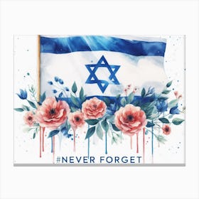 Never Forget Israeli Flag Canvas Print