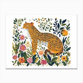 Little Floral Leopard 4 Canvas Print
