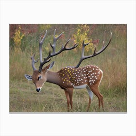 Deer With Antlers Canvas Print