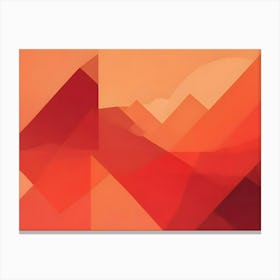 Abstract Geometric Shapes In Shades Of Orange And Red, Creating A Dynamic And Modern Design Canvas Print