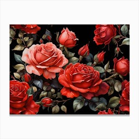 Default A Stunning Watercolor Painting Of Vibrant Red Roses Be 1 (1) Canvas Print