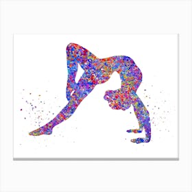 Gymnastic Girl Watercolor 2 Canvas Print