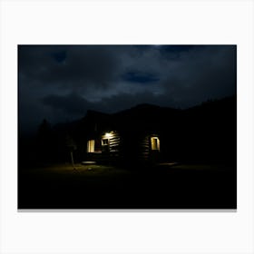 Cabin In The Dark Canvas Print