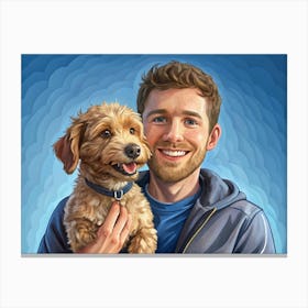 Portrait Of A Man And His Dog Canvas Print