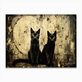 Antique Black Cats - Two Vintage Cats Canvas Print