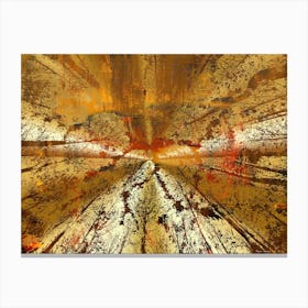 Gold Red Orange Abstract Art Print Canvas Print