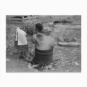 Untitled Photo, Possibly Related To Spanish American Fsa (Farm Security Administration) Client Emptying Pail Of Canvas Print