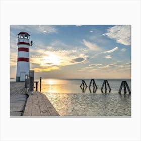 Lighthouse At Sunset Canvas Print