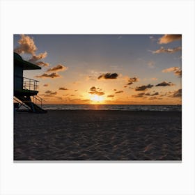 Sunset At South Beach MIami Canvas Print