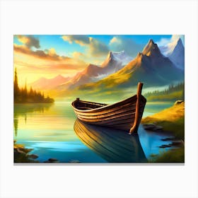 Boat In The Lake Canvas Print